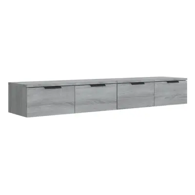 (Grey sonoma) vidaXL 2x Wall Cabinets Engineered Wood Floating Hanging Cabinet Multi Colours