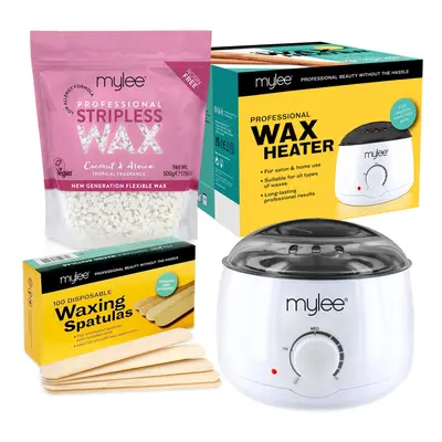 Mylee Professional Waxing Kit with Wax Heater, Hard Wax Beads 500g, Spatulas - Stripless Depilat