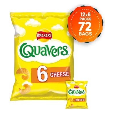 12 x Walkers Crisps Quavers Cheese Snacks 6x16g Suitable for Vegetarians