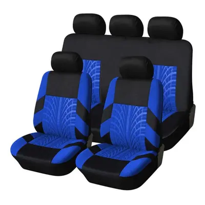 (Blue) Luxury Car Seat Covers 11pcs