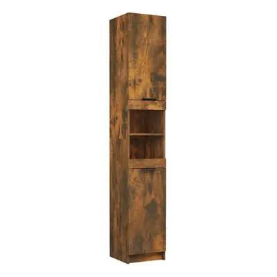 (Smoked oak) vidaXL Bathroom Cabinet Washroom Storage Cabinet Cupboard Engineered Wood