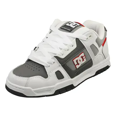 (9.5) DC Shoes Stag Mens Skate Trainers in White Grey