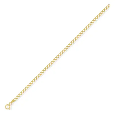 (7.25) Jewelco London 9ct Yellow Gold - High Performance Curb Pendant Chain Necklace - 2.5mm gau