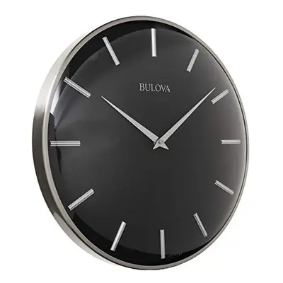 Bulova C4849 Metro Wall Clock, Satin Pewter Finish/Matte Black