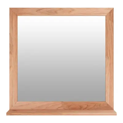 vidaXL Solid Wood Walnut Wall Mirror Wooden Vanity Make up Cosmetic Mirror