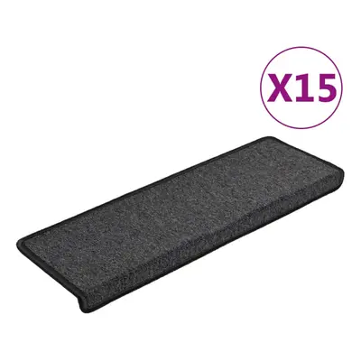 vidaXL Carpet Stair Treads Stair Mat Stair Protector Rug pcs Anthracite