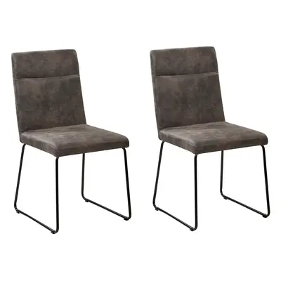 Set of Dining Chairs NEVADA Dark Grey