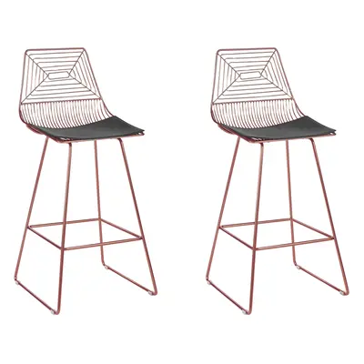 Set of Bar Chairs BISBEE Metal Rose Gold