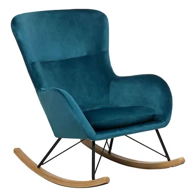 Rocking Chair ELLAN Velvet Sea Blue