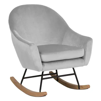 Rocking Chair OXIE Velvet Light Grey