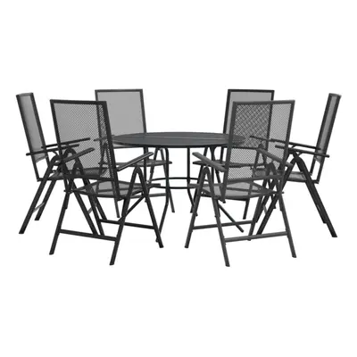 (110 x 72.5 cm/ piece) vidaXL Reclining Garden Chair Set Armchair Anthracite Powder-coated Steel