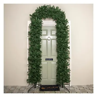 8ft Single Door Artificial Christmas Tree Arch in Green with Tips