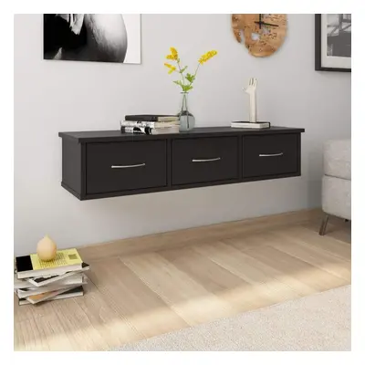 Wall-mounted Drawer Shelf Black 90x26x18.5 cm Chipboard