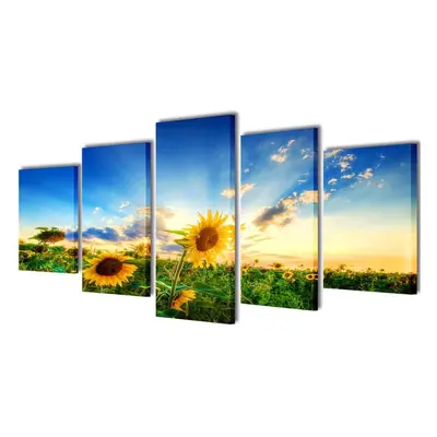 (Sunflower, x cm) vidaXL Canvas Wall Print Set Home Artwork 200x100cm/100X50cm Multi Models