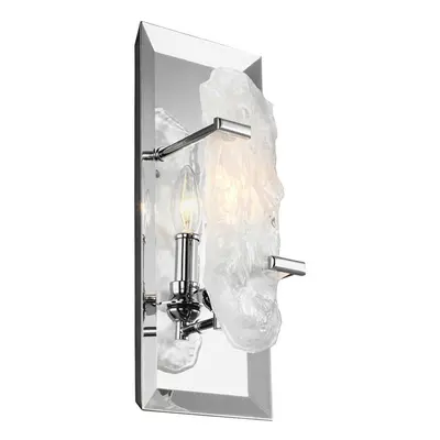 Wall Light Crystal Glass Held By Chrome Arms Concealed Bulb Chrome LED E14 60W