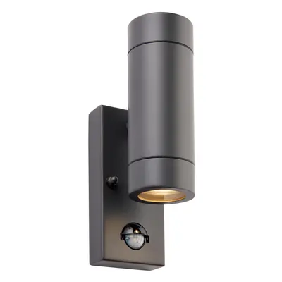 Twin Up & Down Wall Light - PIR Sensor - x 7W GU10 LED - Anthracite