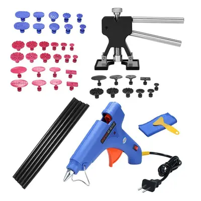 (Black, EU) 49pcs Auto Car Body Paintless Dent Puller Lifter Repairing Removal Hail Glue Machine