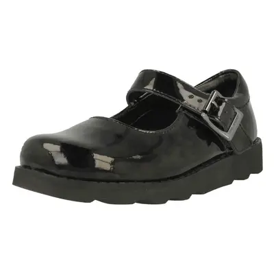 (UK Infant, Black) Girls Clarks Air Spring Casual Shoes Crown Honor - G Fit