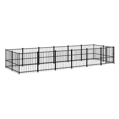 (582 x 193.5 x cm) vidaXL Outdoor Dog Kennel Steel Puppy Crate Pet Cage Enclosure Multi Sizes