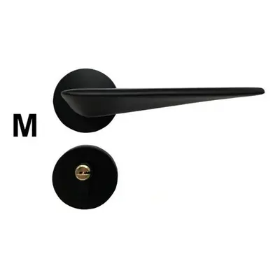 (M) Matte Black Aluminum Door Lock Mechanical Interior Handle Cylinder Lever Latch Home Security