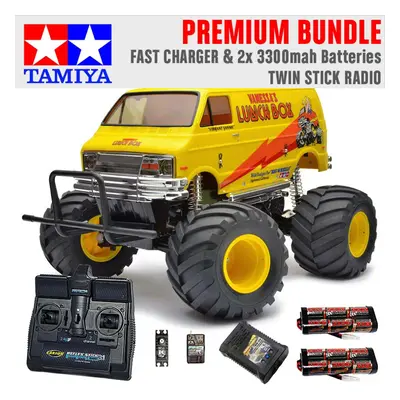 TAMIYA RC Lunch Box Monster Truck 1:12 Premium Stick Radio Bundle