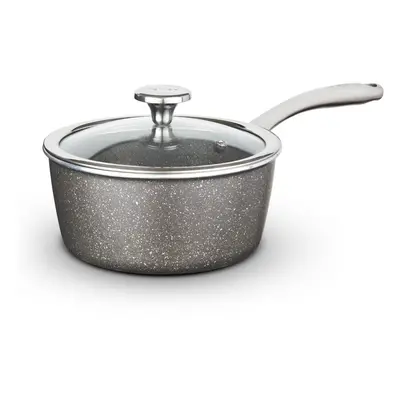 Tower Cerastone Pro 22cm Forged Aluminium Saucepan with Tempered Glass Lid, Non-Stick Coating, G