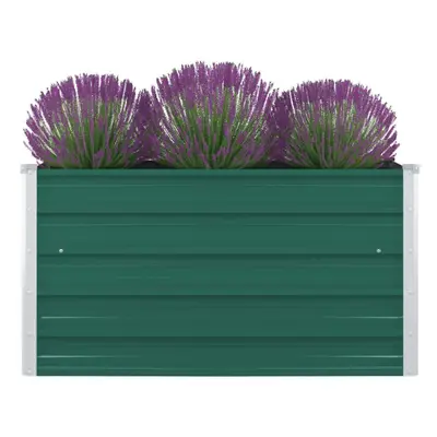 vidaXL Raised Garden Bed Galvanised Steel Green Metal Planter Pot Flower Boxes