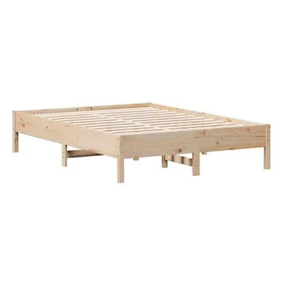 vidaXL Bed Frame Home Bed Base Mattress Foundation 140x190 cm Solid Wood Pine