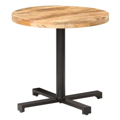 vidaXL Rough Mango Wood Bistro Table Round Ã80x75cm Wooden Dining Dinner Table