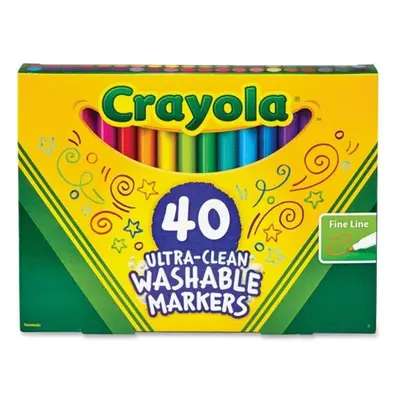 Crayola Ultra-Clean Washable Classic Markers, Fine Point - Classic Colors, per Set