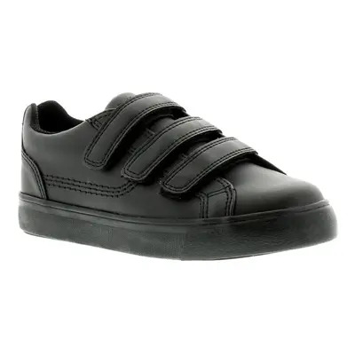 (13 (Children's)) New Older Boys/Childrens Black Kickers Tovni Touch Fasten Shoes UK Size