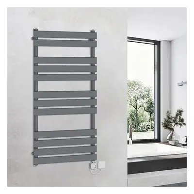 (1200x600mm, Sand Grey) WarmeHaus Thermostatic Heated Towel Rail Prefilled Electric Heated Towel