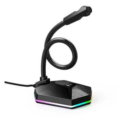 Computer Microphone with RGB Light Bendable USB Driver-free for Meeting Voice Chat