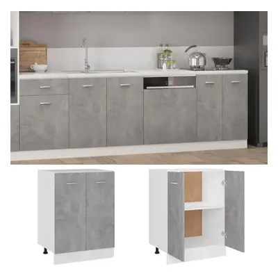 vidaXL Kitchen Cabinet Concrete Grey Chipboard Cupboard Sideboard Side Cabinet