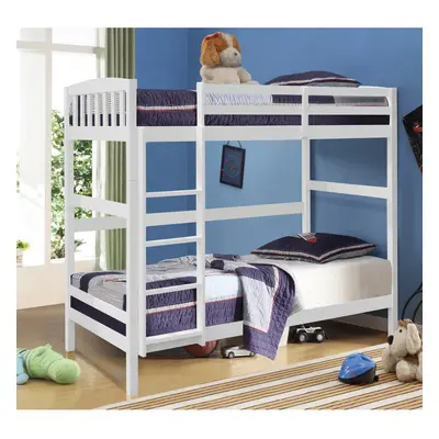 (White, With x Lucy Mattresses) 3ft Wooden Combination Bunk Bed In Grey White Or Caramel