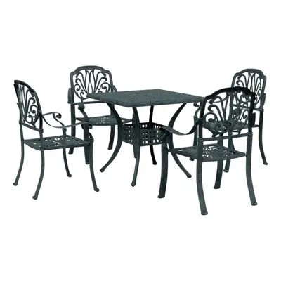 (green, piece) vidaXL Bistro Set Piece Bar Set Garden Table and Chair Black Cast Aluminium