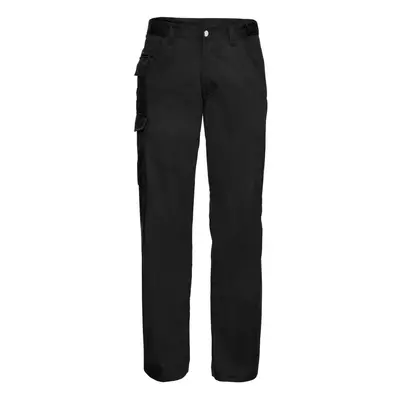 (48W x Long, Black) Russell Workwear Mens Polycotton Twill Trouser / Pants (Long)