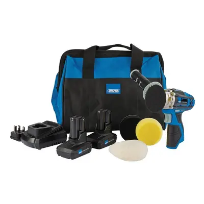 Draper Storm Force® 10.8V Power Interchange Mini Polisher Kit (+2 x 4Ah Batteries, Charger and B