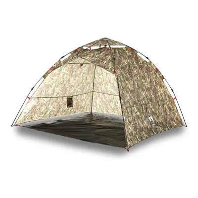 (Camouflage) vidaXL Fishing Tent 4-Person Lightweight Camping Tent Camouflage Quick Release