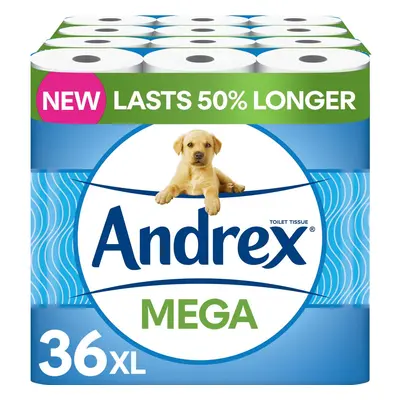 Andrex Classic Clean Mega Toilet Roll - Mega Rolls, Packaging may vary