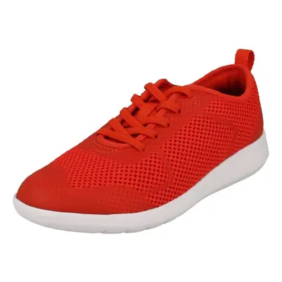 (UK Child, Orange) Childrens Boys Girls Clarks Lace Up Trainers Scape Soar K - F Fit