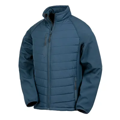 (XS, Navy) Result Mens Black Compass Padded Soft Shell Jacket