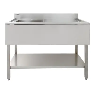 Catering Sink Stainless Steel Commercial Kitchen Single Bowl Right Hand Drainer