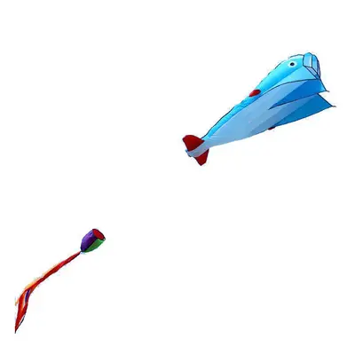 3D Huge Soft Parafoil Blue Dolphin Kite Outdoor Sport Entertainment Kite Frameless