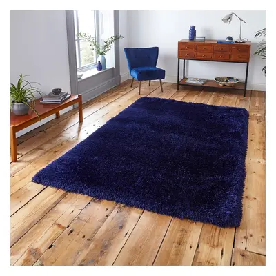 (60x120cm) Montana Shaggy Rugs in Dark Navy Small Large Thick Soft Plain Pile Luxury Mats