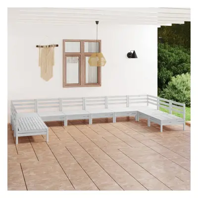 vidaXL Garden Lounge Set Outdoor Lounge Set Piece White Solid Wood Pine