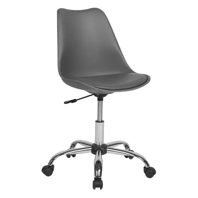 Desk Chair Faux Leather Grey DAKOTA