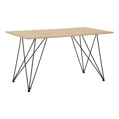 Dining Table x cm Light Wood with Black KENTON