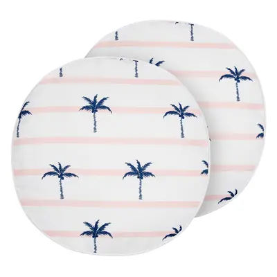 Set of Outdoor Cushions Striped MOLTEDO x cm White