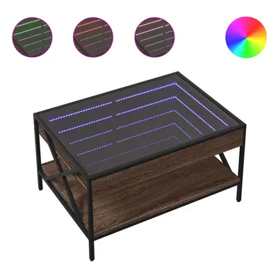 (brown oak, x x cm) vidaXL Coffee Table with Infinity LED Hallway End Table Side Table Sonoma Oa